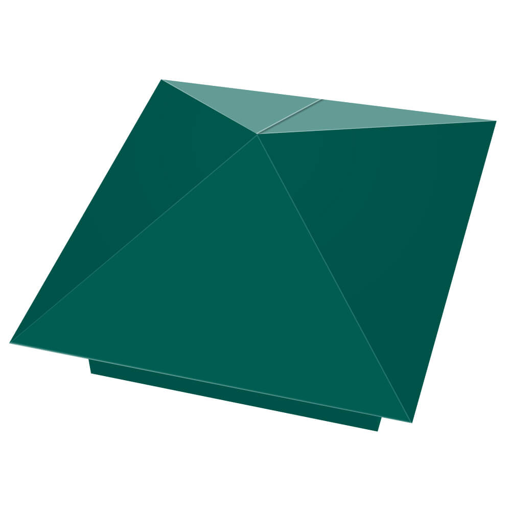 Колпак металлический 400х400мм RAL6026 Опал заборный