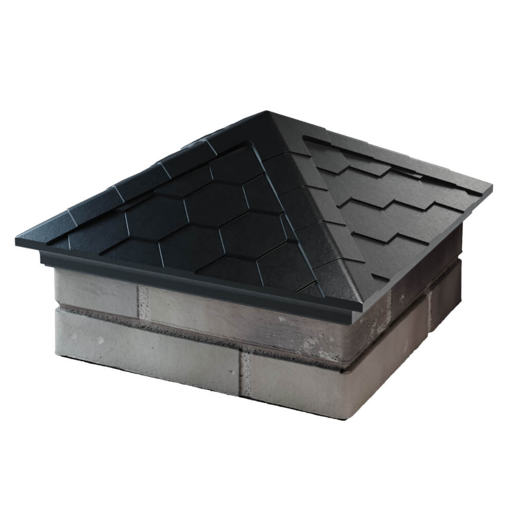 Колпак Zking Эверест Черный на столб 1.5х1.5 кирпича (390х390мм) в Сыктывкаре фото