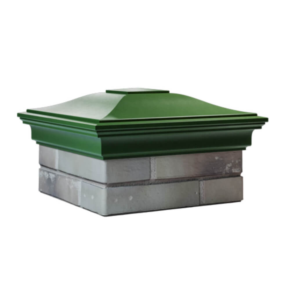 Колпак Zking Монблан Зеленый на столб 1.5х1.5 еврокирпича 0.7НФ (355х355мм) в Сыктывкаре фото