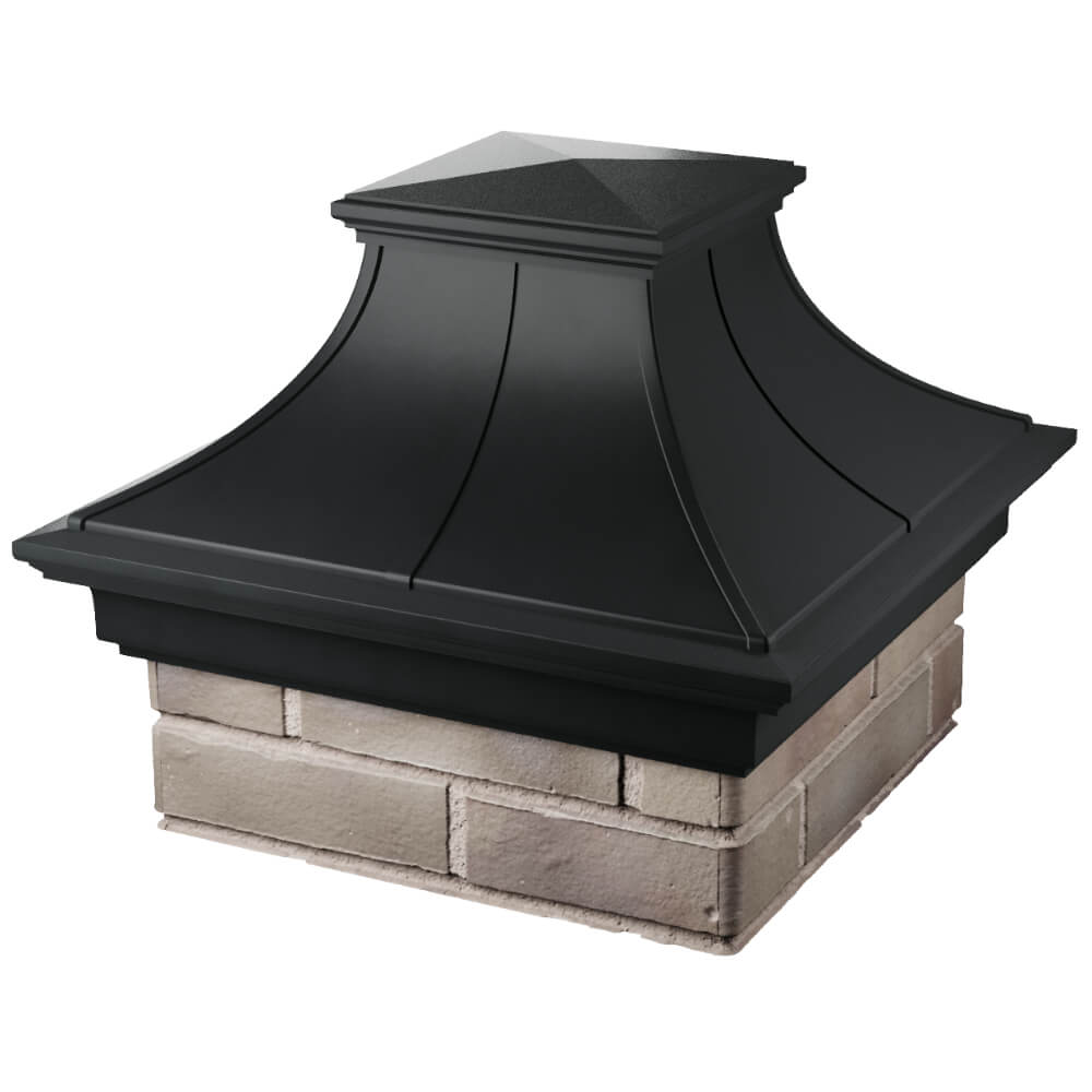 Колпак Zking Монблан Премиум Черный на столб 1.5х1.5 кирпича (385х385мм) в Сыктывкаре фото