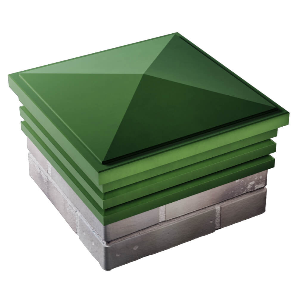 Колпак Zking Бона ХайТек Зеленый на столб 1.5х1.5 кирпича (385х385мм) в Сыктывкаре фото