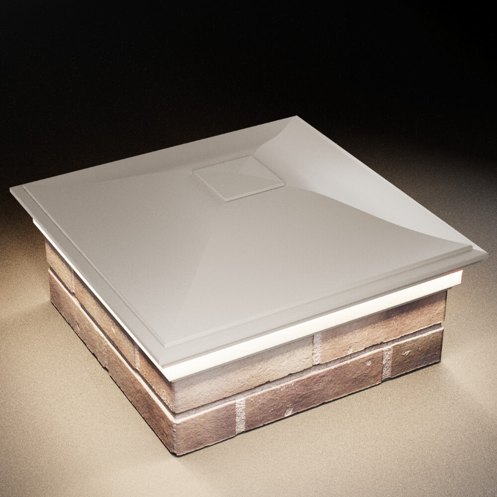 Колпак Zking Монблан Бежевый на столб 2х2 кирпича (515х515мм) c подсветкой в Сыктывкаре фото