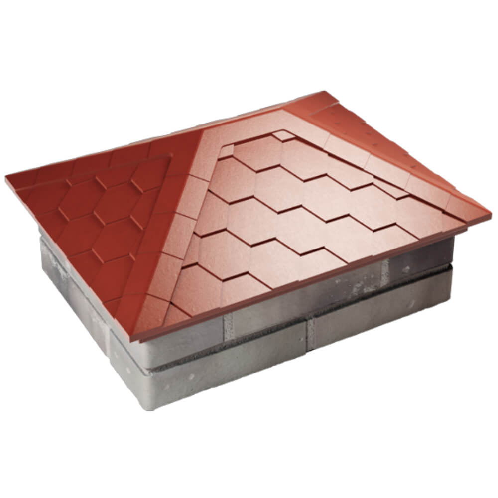 Колпак Zking Эверест Красный на столб 2х1.5 кирпича (520х390мм) Сыктывкар фото