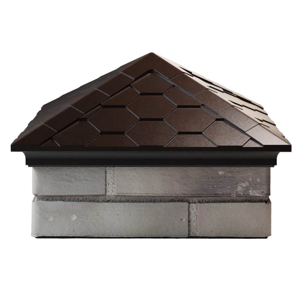 Колпак Zking Эверест Коричневый на столб 1.5х1.5 кирпича (390х390мм) Сыктывкар фото