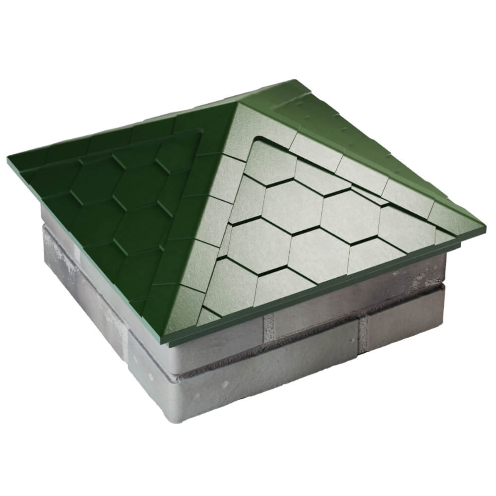 Колпак Zking Эверест Зеленый на столб 1.5х1.5 кирпича (390х390мм) в Сыктывкаре фото