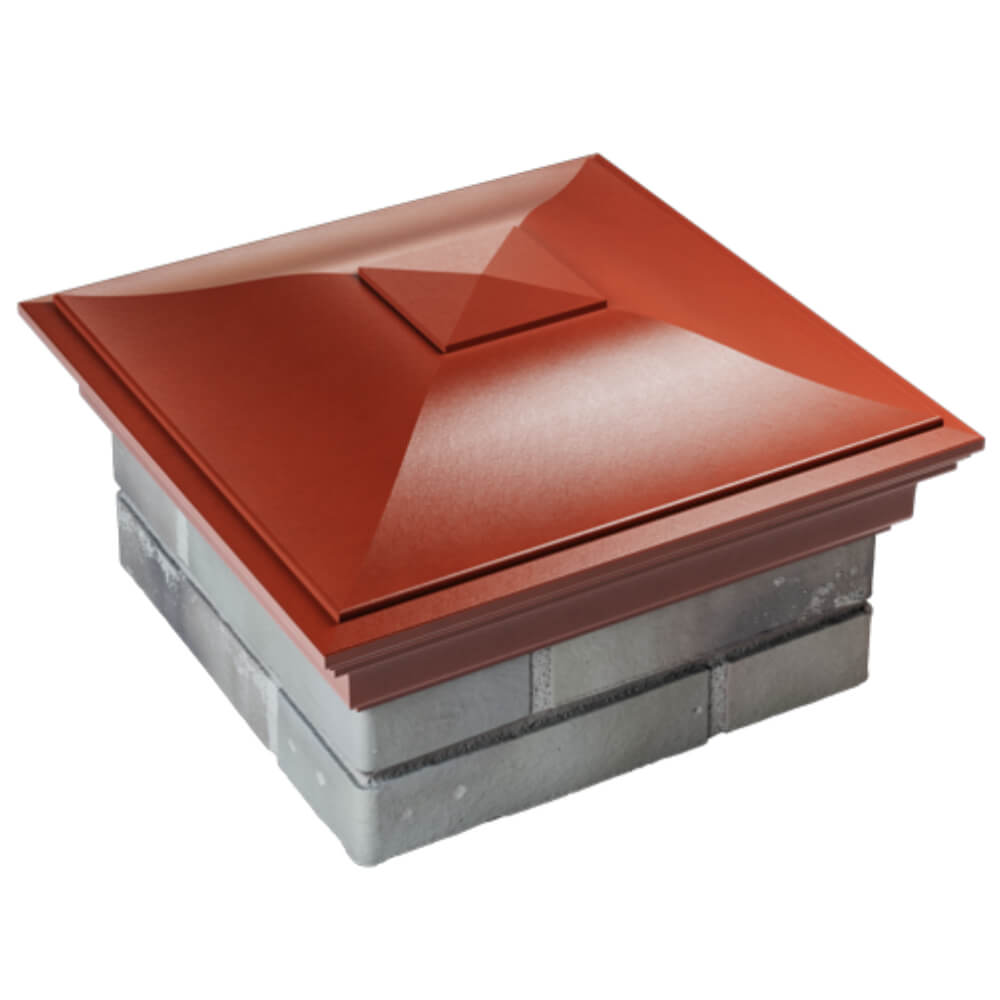 Колпак Zking Монблан Красный на столб 1.5х1.5 кирпича (385х385мм) в Сыктывкаре фото