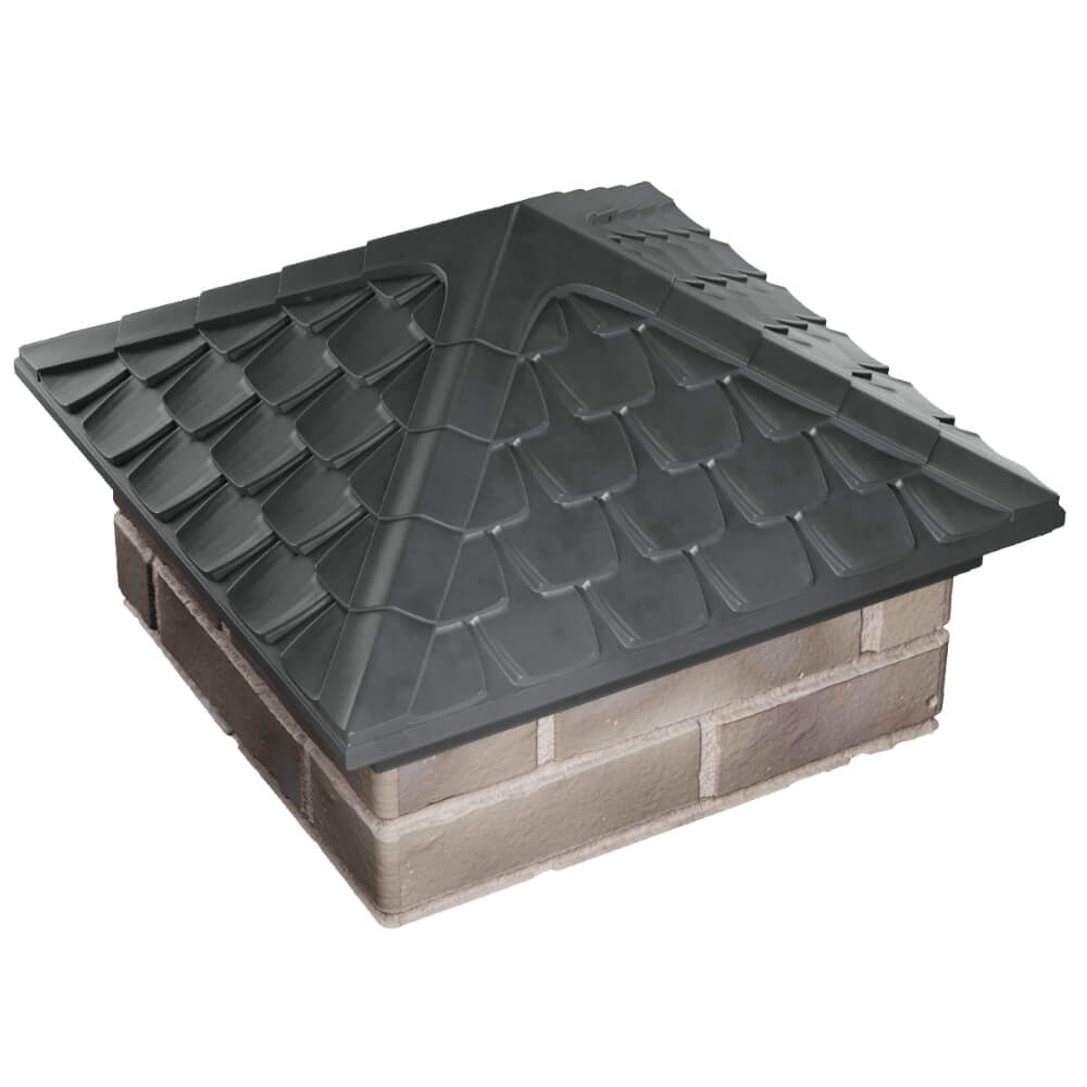 Колпак Zking Эльбрус Серый на столб 1.5х1.5 кирпича (385х385мм) в Сыктывкаре фото