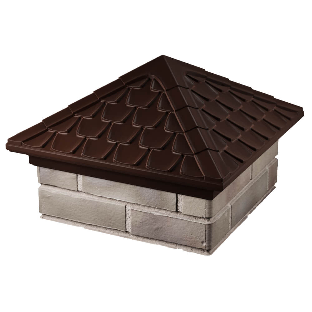 Колпак Zking Эльбрус Коричневый на столб 1.5х1.5 кирпича (385х385мм) в Сыктывкаре фото