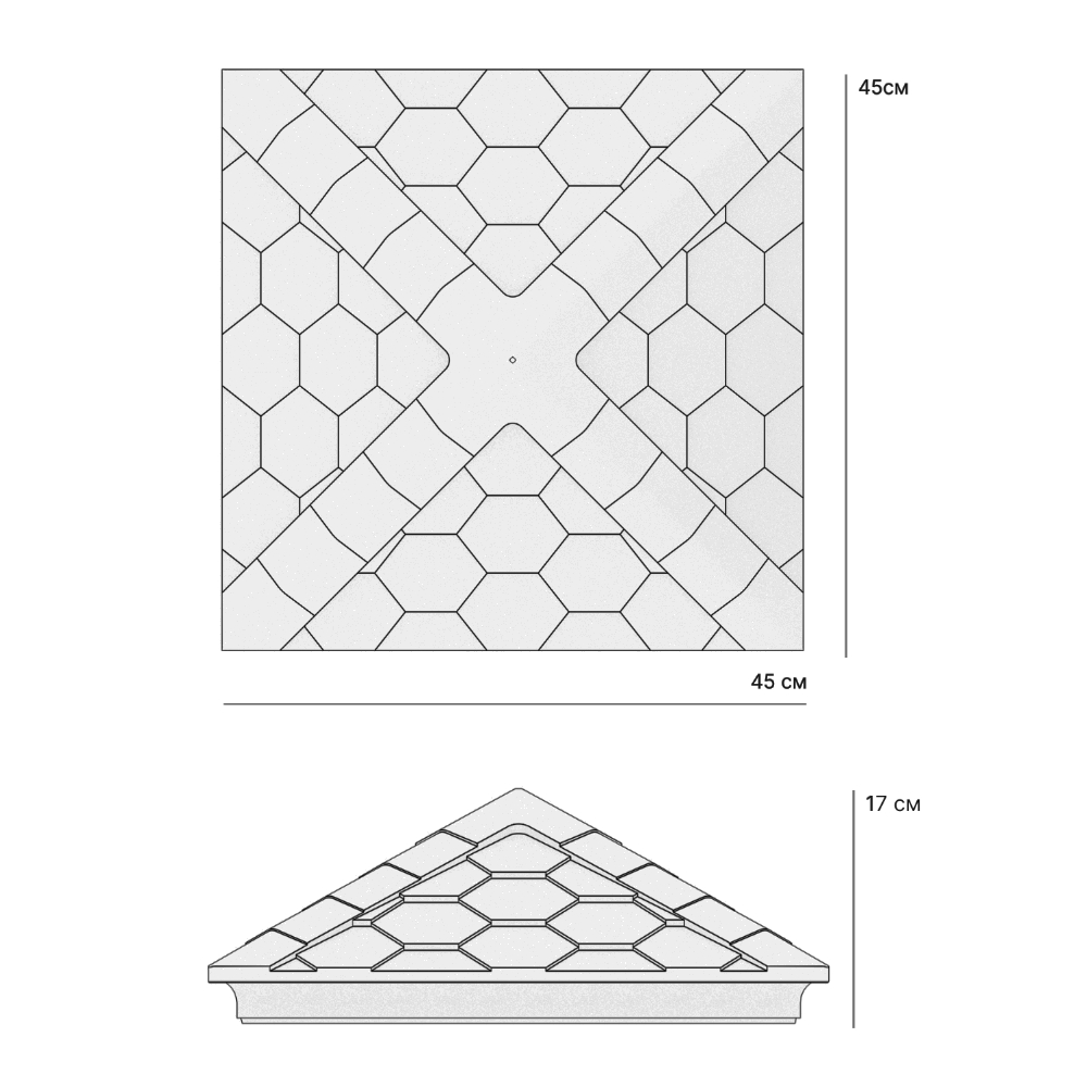 Колпак Zking Эверест Черный на столб 1.5х1.5 кирпича (390х390мм) в Сыктывкаре фото
