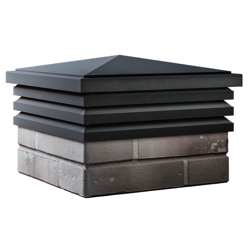 Колпак Zking Бона ХайТек Черный на столб 1.5х1.5 кирпича (385х385мм) в Сыктывкаре фото