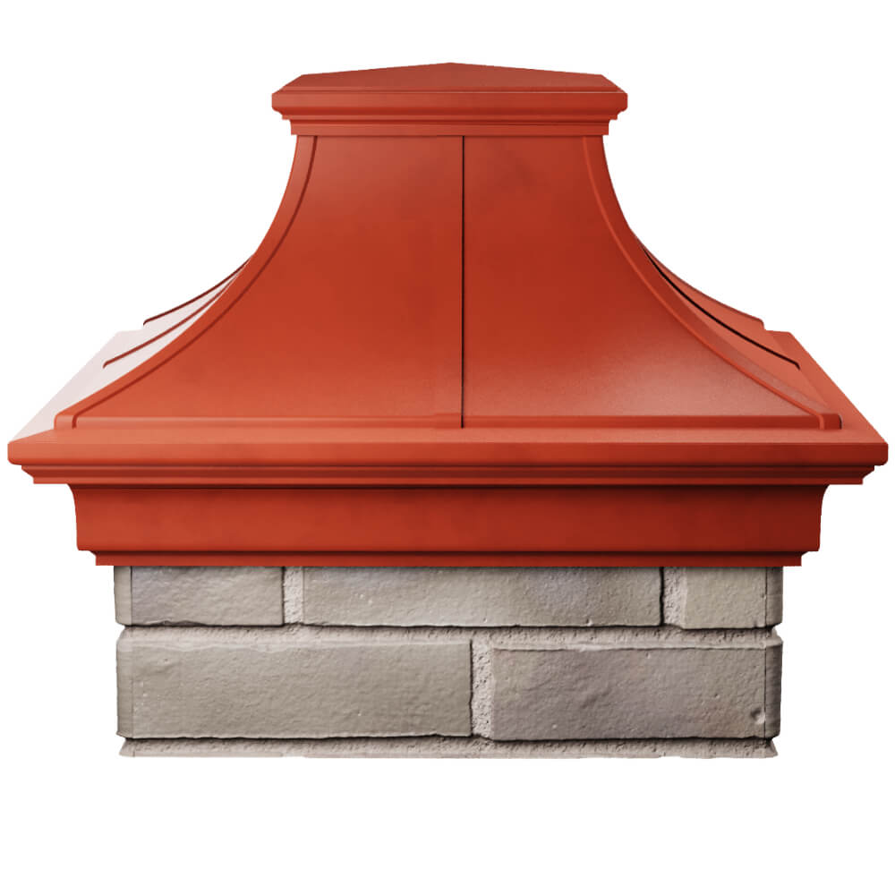 Колпак Zking Монблан Премиум Красный на столб 1.5х1.5 кирпича (385х385мм) Сыктывкар фото