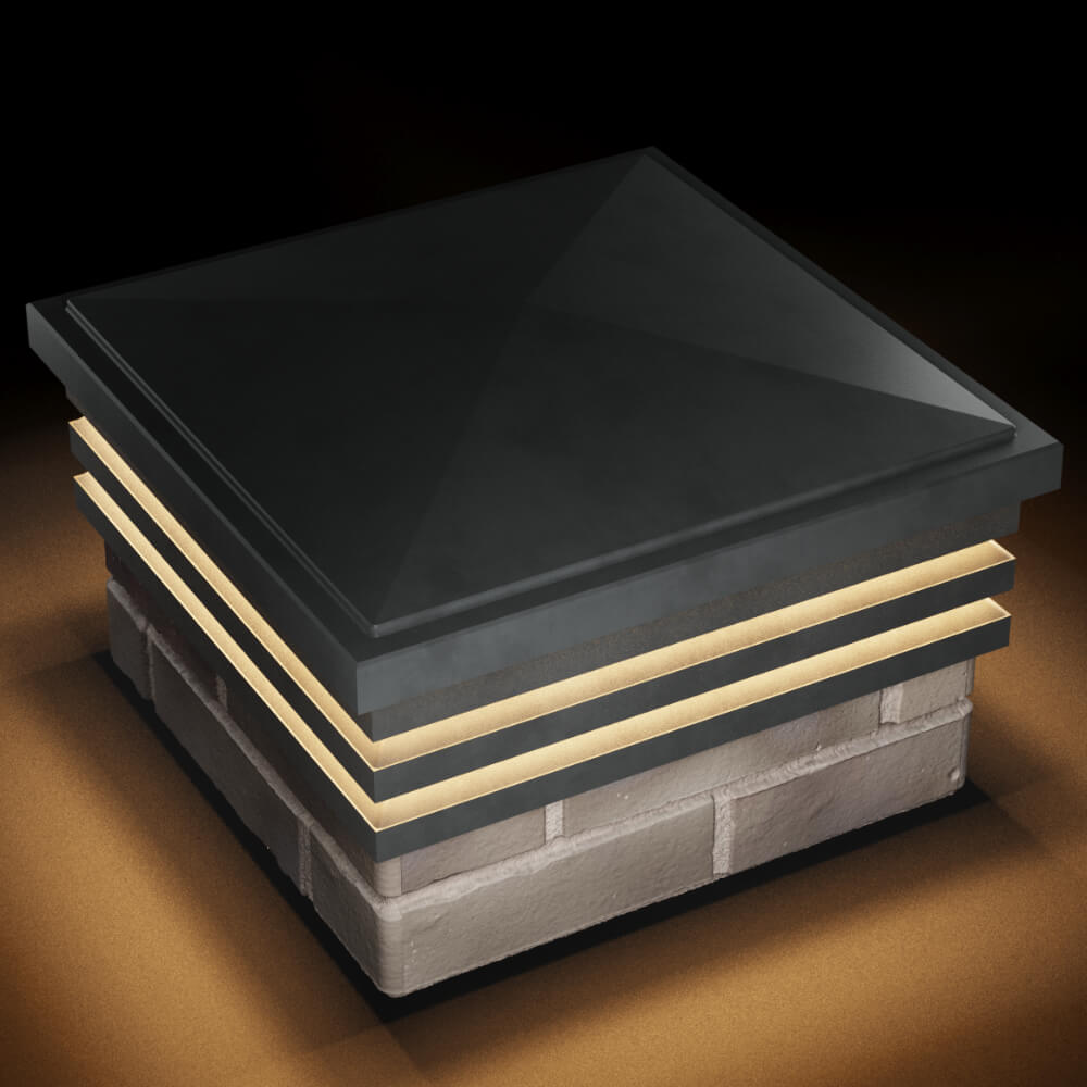 Колпак Zking Бона ХайТек Серый на столб 1.5х1.5 кирпича (385х385мм) с подсветкой в Сыктывкаре фото