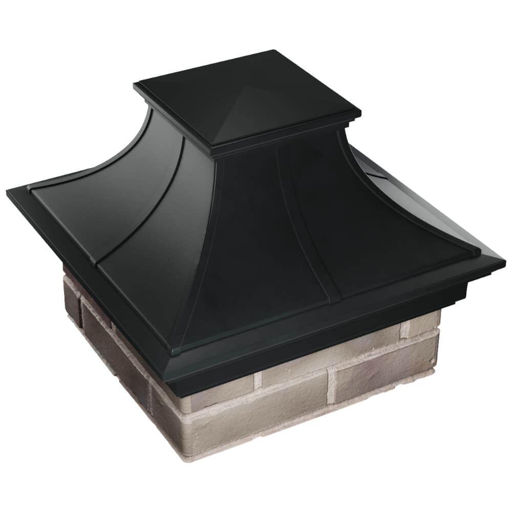 Колпак Zking Монблан Премиум Черный на столб 1.5х1.5 кирпича (385х385мм) в Сыктывкаре фото