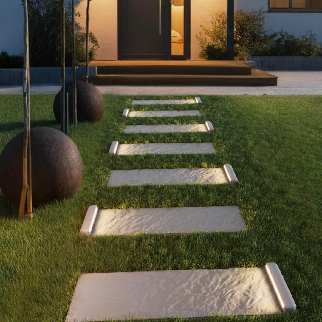 LED Светильник для шаговой плиты STONE Светлая Галька 330х75х98мм в Сыктывкаре фото