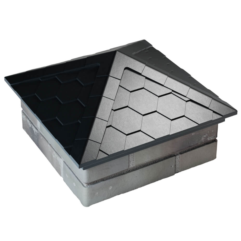 Колпак Zking Эверест Черный на столб 1.5х1.5 кирпича (390х390мм) в Сыктывкаре фото