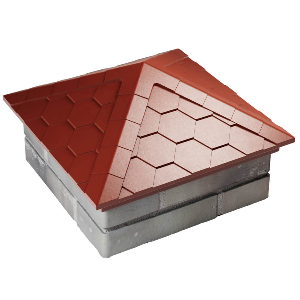 Колпак Zking Эверест Красный на столб 1.5х1.5 кирпича (390х390мм) в Сыктывкаре фото