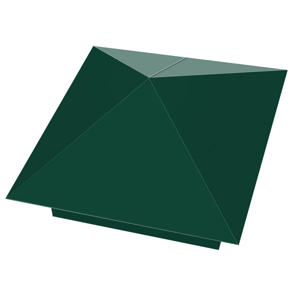 Колпак металлический 390х390мм RAL6005 Зеленый Мох заборный Сыктывкар фото