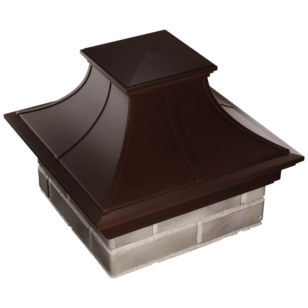 Колпак Zking Монблан Премиум Коричневый на столб 1.5х1.5 кирпича (385х385мм) в Сыктывкаре фото