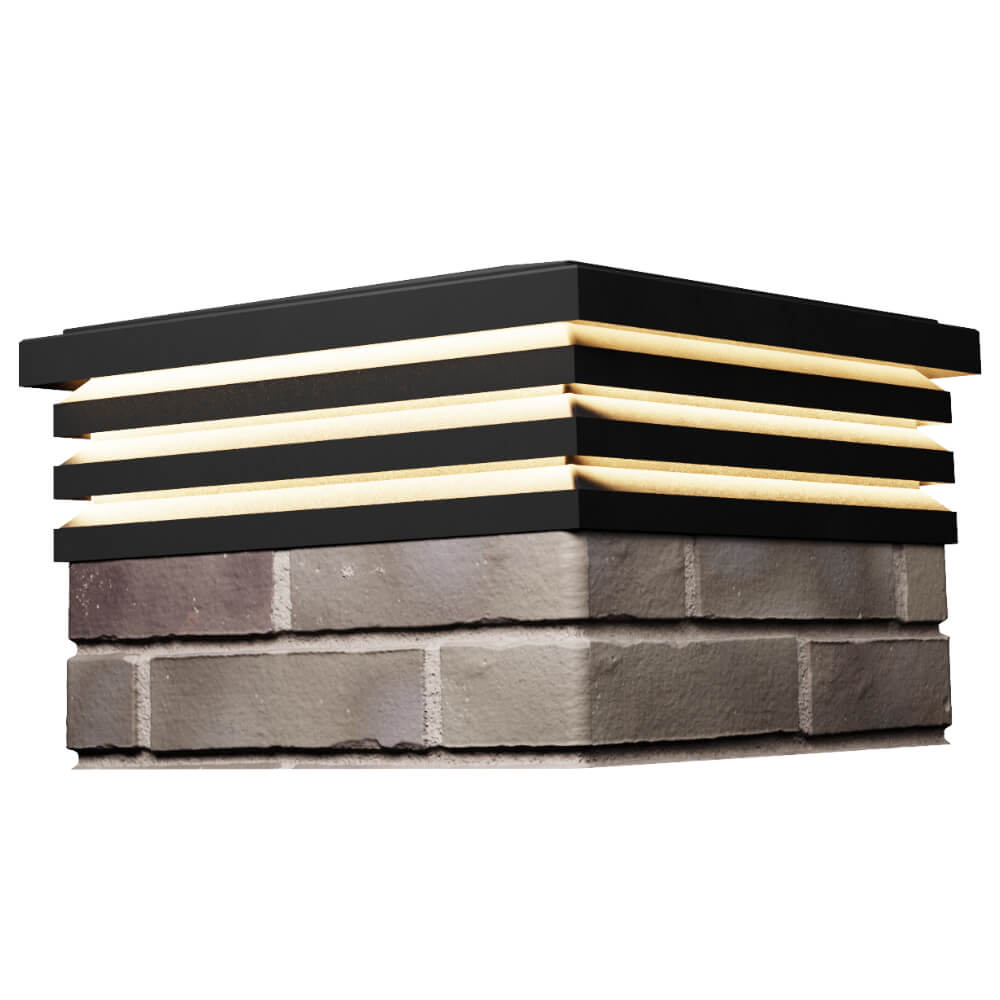 Колпак Zking Бона ХайТек Черный на столб 1.5х1.5 кирпича (385х385мм) с подсветкой в Сыктывкаре фото