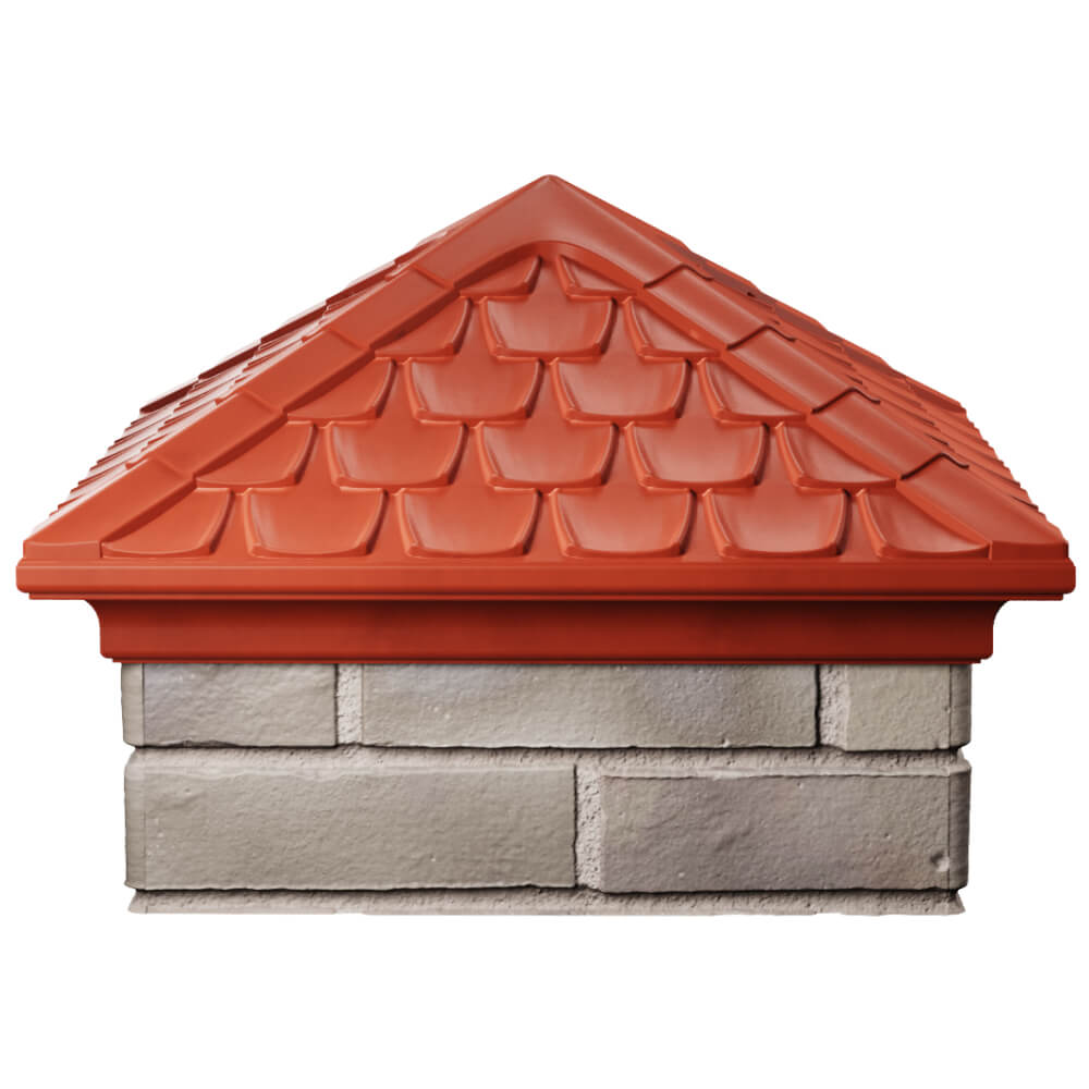 Колпак Zking Эльбрус Красный на столб 1.5х1.5 кирпича (385х385мм) Сыктывкар фото