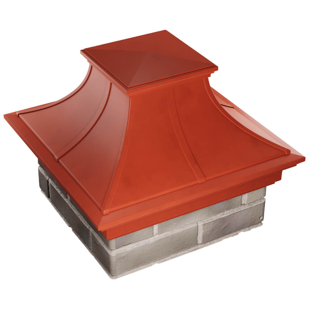 Колпак Zking Монблан Премиум Красный на столб 1.5х1.5 кирпича (385х385мм) в Сыктывкаре фото