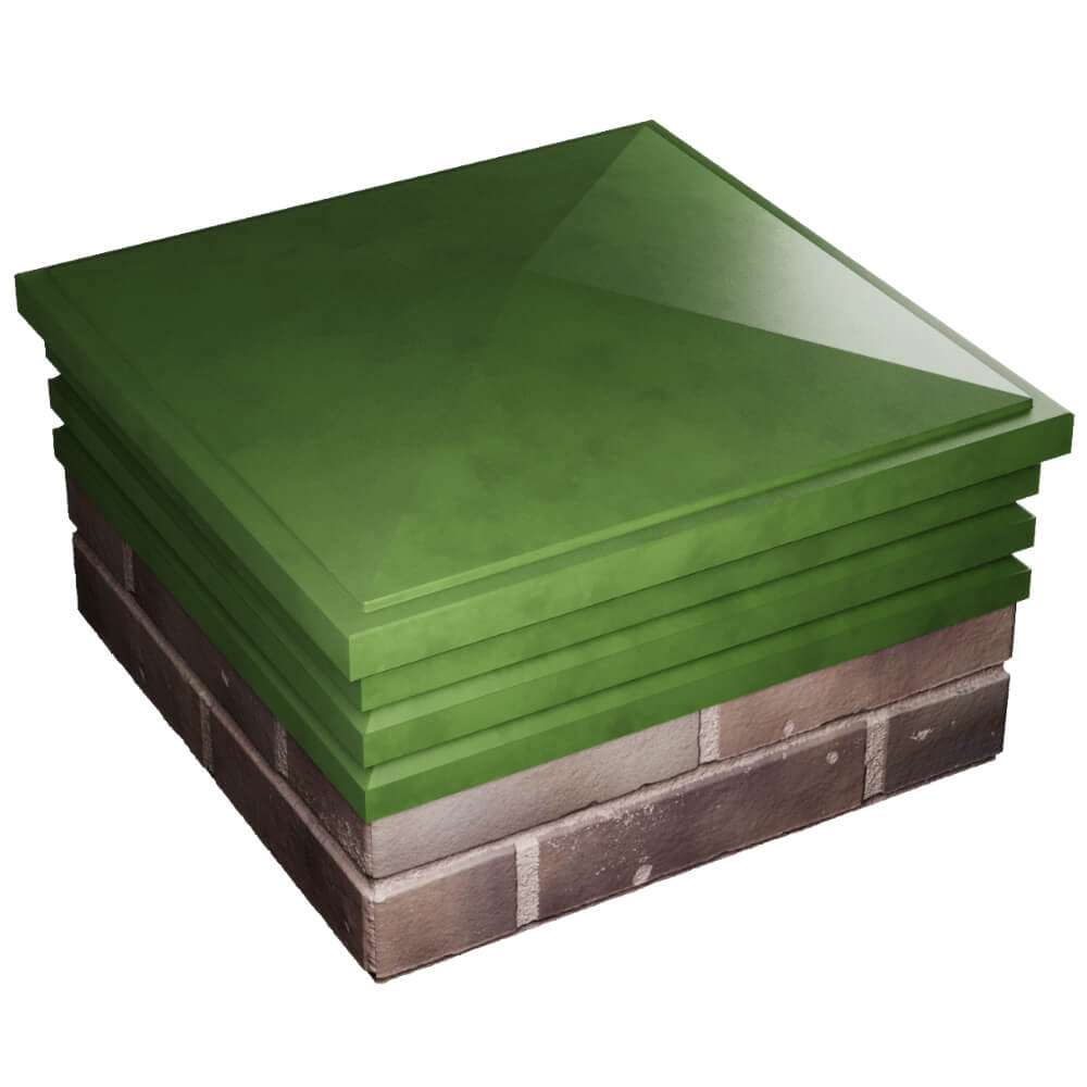 Колпак Zking Бона ХайТек Зеленый на столб 2х2 кирпича (513х513мм) в Сыктывкаре фото