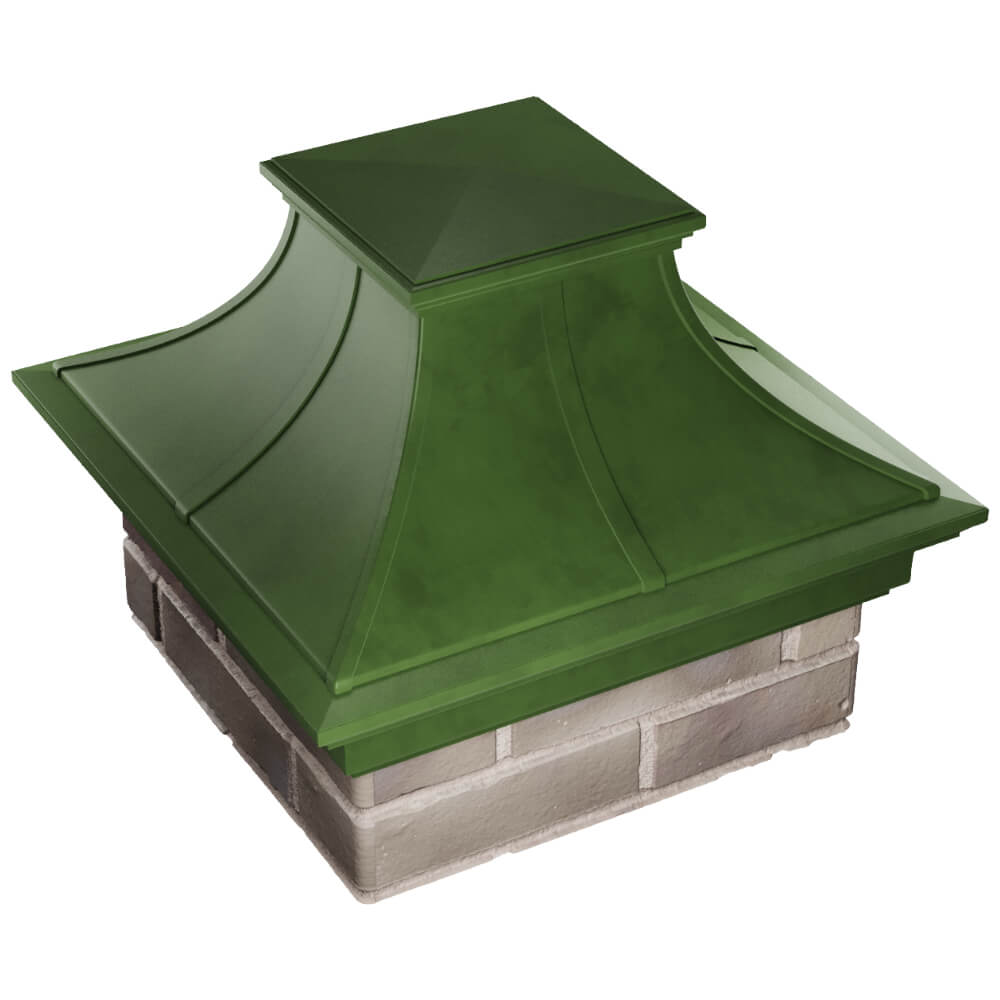 Колпак Zking Монблан Премиум Зеленый на столб 1.5х1.5 кирпича (385х385мм) в Сыктывкаре фото