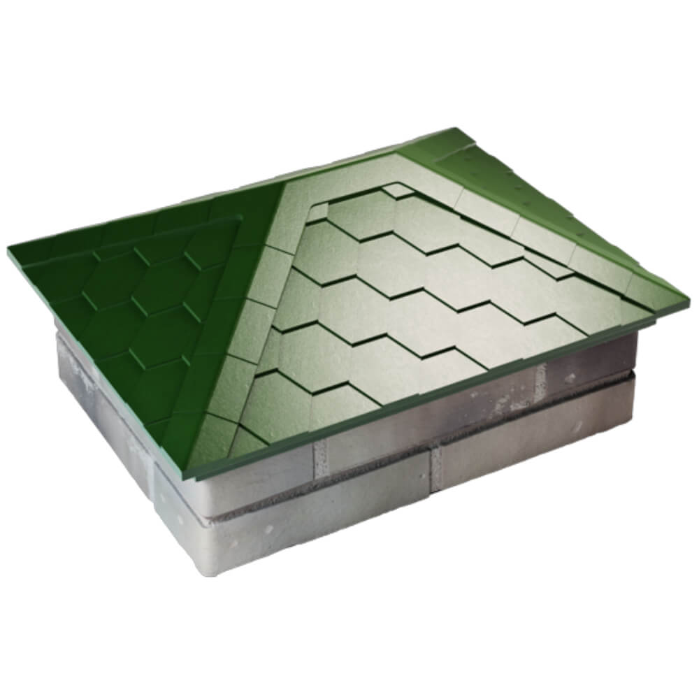 Колпак Zking Эверест Зеленый на столб 2х1.5 кирпича (520х390мм) Сыктывкар фото