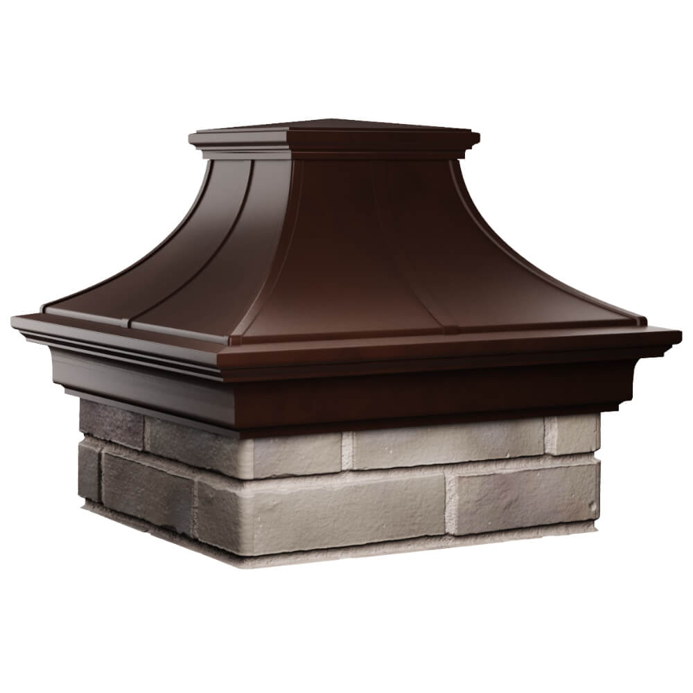Колпак Zking Монблан Премиум Коричневый на столб 1.5х1.5 кирпича (385х385мм) в Сыктывкаре фото