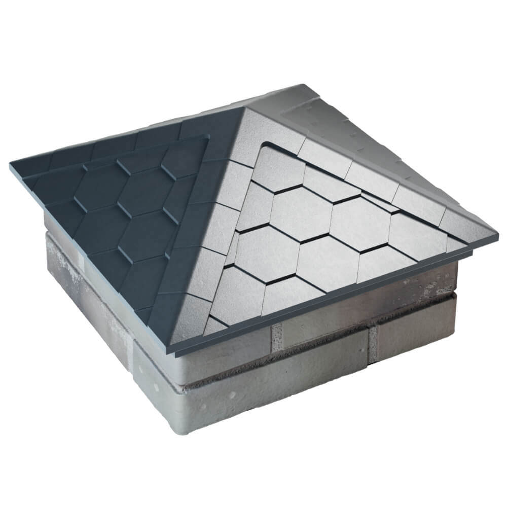 Колпак Zking Эверест Серый на столб 1.5х1.5 кирпича (390х390мм) в Сыктывкаре фото