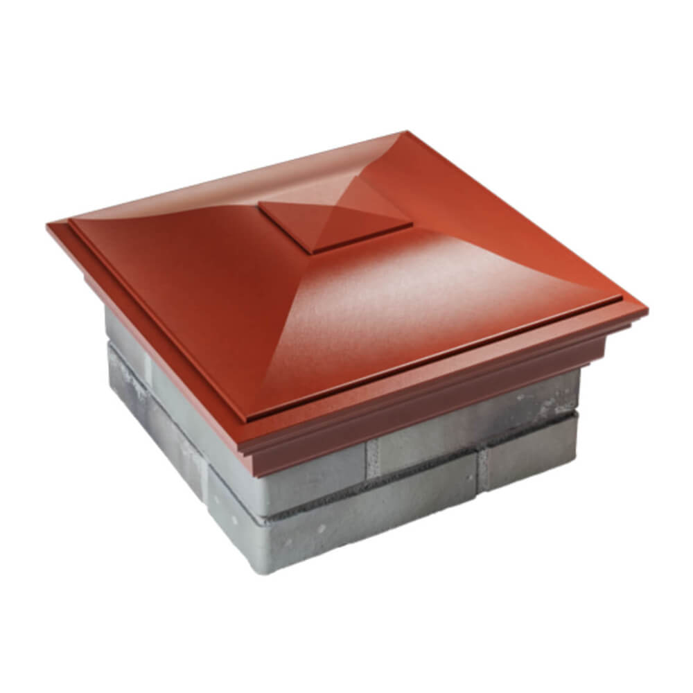 Колпак Zking Монблан Красный на столб 1.5х1.5 еврокирпича 0.7НФ (355х355мм) в Сыктывкаре фото