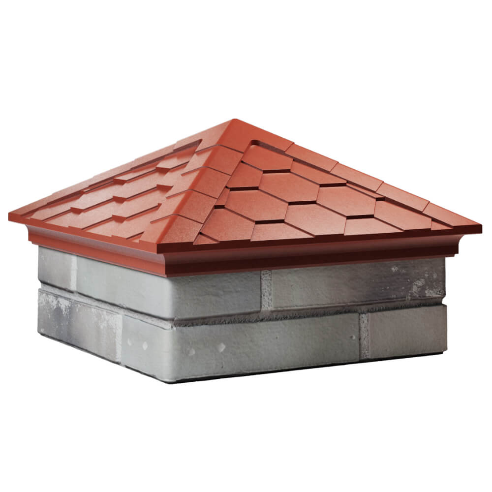 Колпак Zking Эверест Красный на столб 1.5х1.5 кирпича (390х390мм) в Сыктывкаре фото