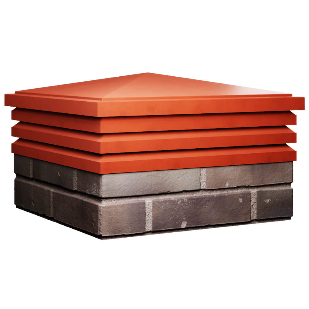 Колпак Zking Бона ХайТек Красный на столб 2х2 кирпича (513х513мм) в Сыктывкаре фото