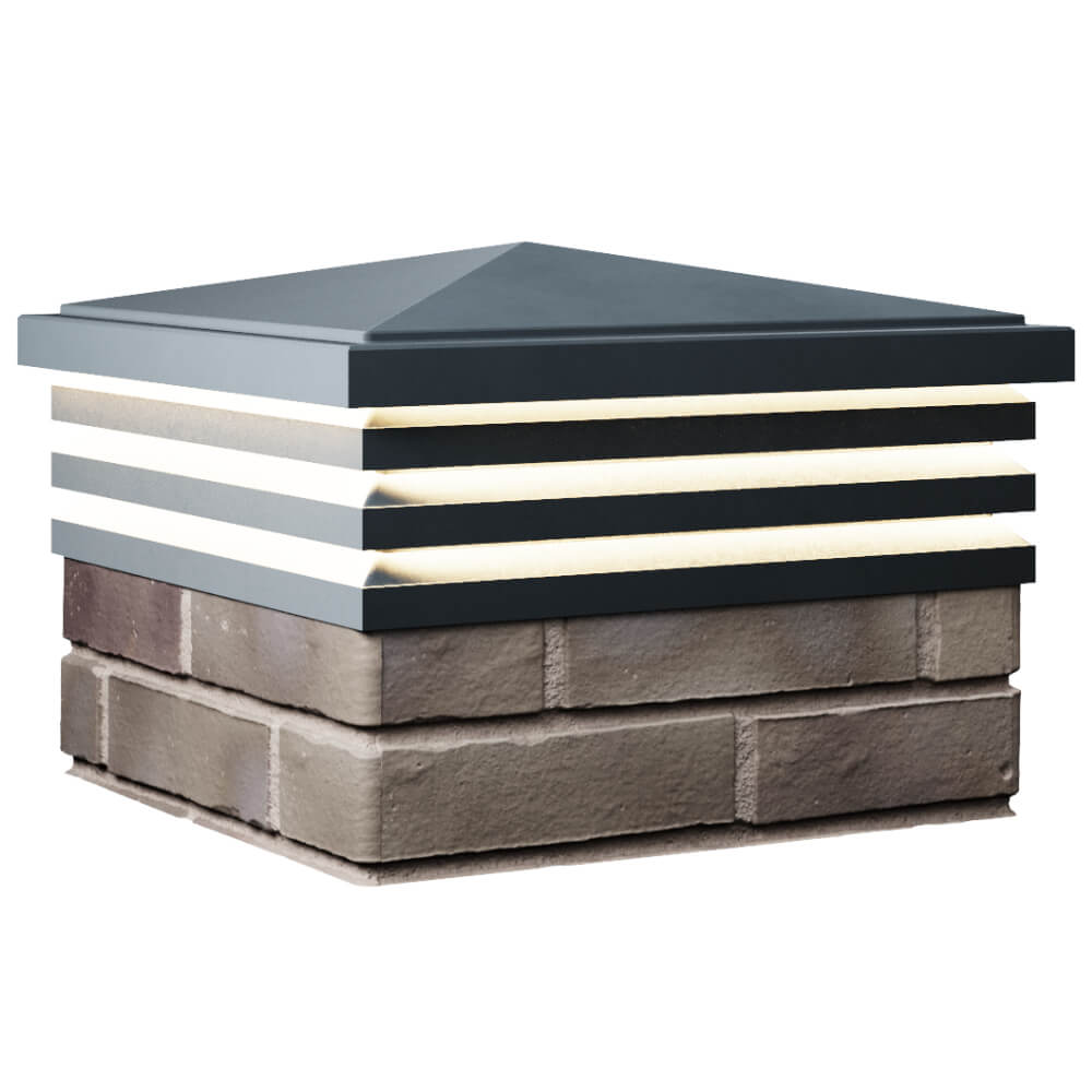 Колпак Zking Бона ХайТек Серый на столб 1.5х1.5 кирпича (385х385мм) с подсветкой в Сыктывкаре фото