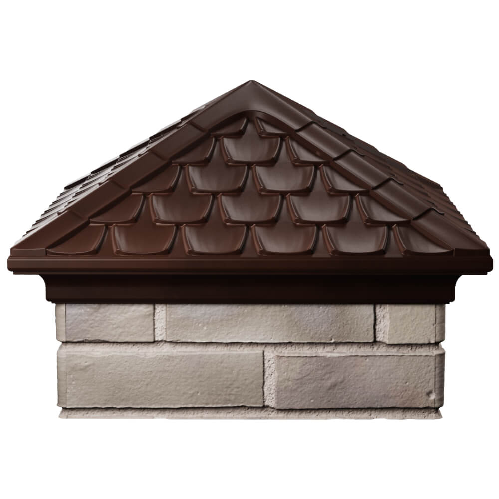 Колпак Zking Эльбрус Коричневый на столб 1.5х1.5 кирпича (385х385мм) Сыктывкар фото