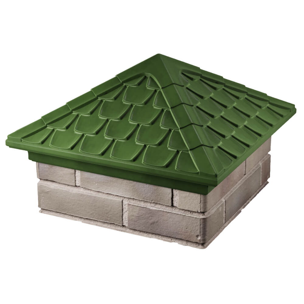 Колпак Zking Эльбрус Зеленый на столб 1.5х1.5 кирпича (385х385мм) в Сыктывкаре фото