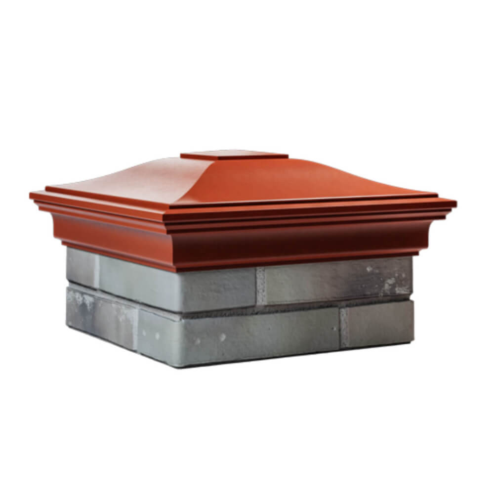 Колпак Zking Монблан Красный на столб 1.5х1.5 еврокирпича 0.7НФ (355х355мм) в Сыктывкаре фото