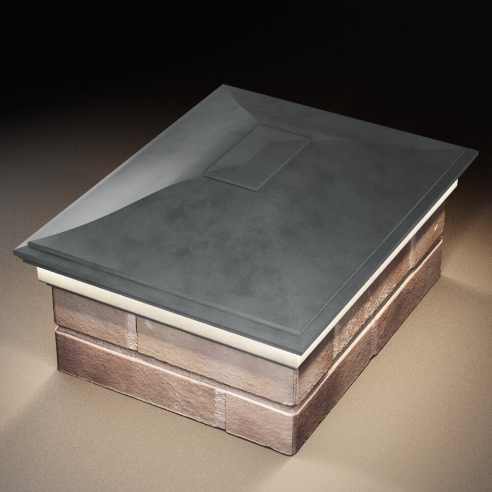 Колпак Zking Монблан Серый на столб 2х1.5 кирпича (515х385мм) c подсветкой в Сыктывкаре фото