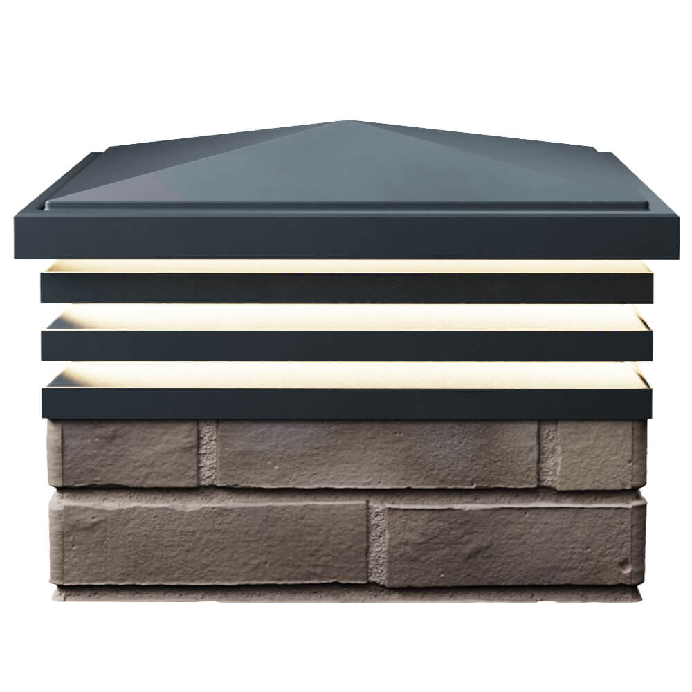 Колпак Zking Бона ХайТек Серый на столб 1.5х1.5 кирпича (385х385мм) с подсветкой в Сыктывкаре фото