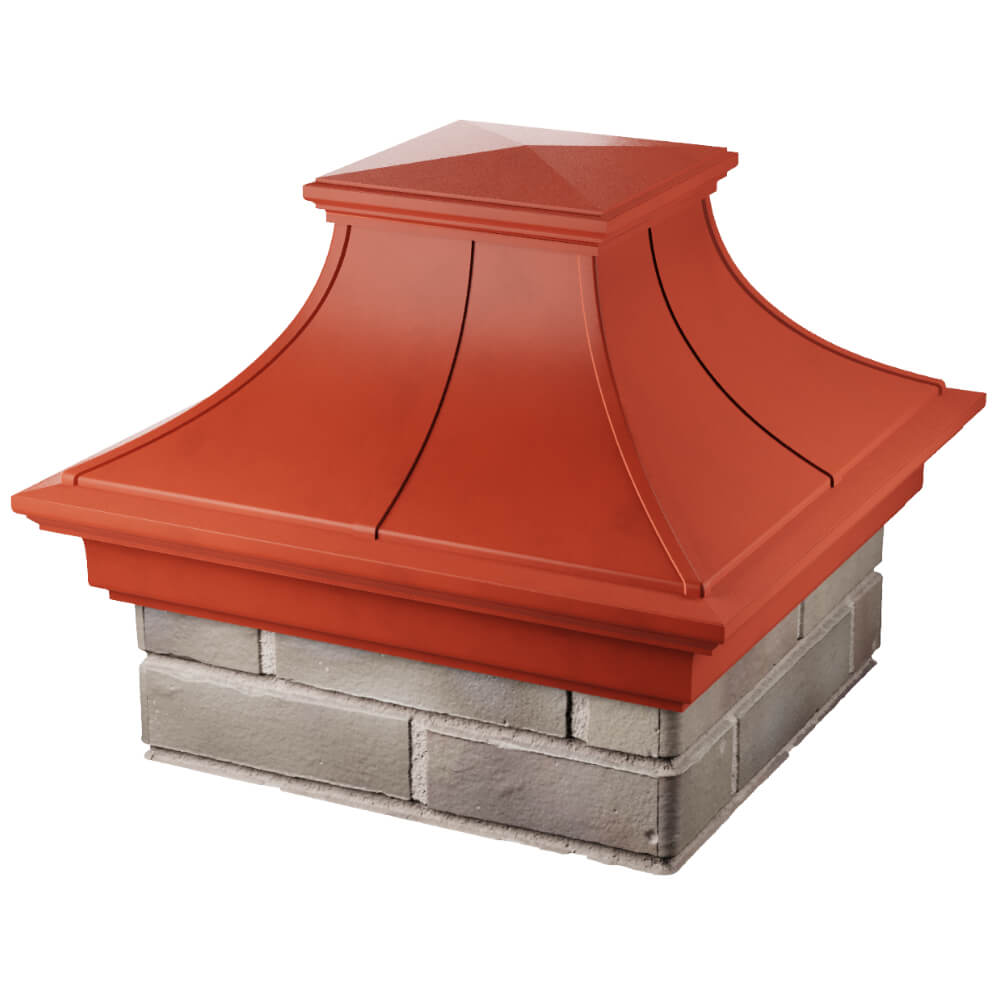 Колпак Zking Монблан Премиум Красный на столб 1.5х1.5 кирпича (385х385мм) в Сыктывкаре фото