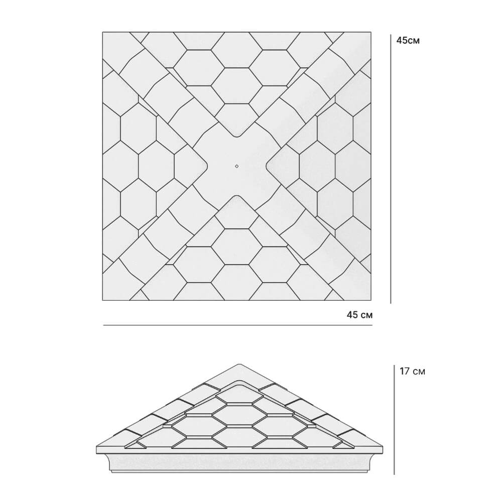 Колпак Zking Эверест Серый на столб 1.5х1.5 кирпича (390х390мм) в Сыктывкаре фото