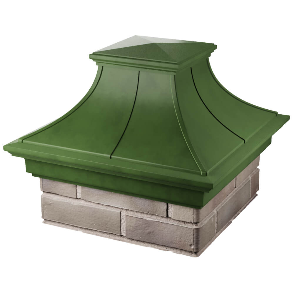 Колпак Zking Монблан Премиум Зеленый на столб 1.5х1.5 кирпича (385х385мм) в Сыктывкаре фото