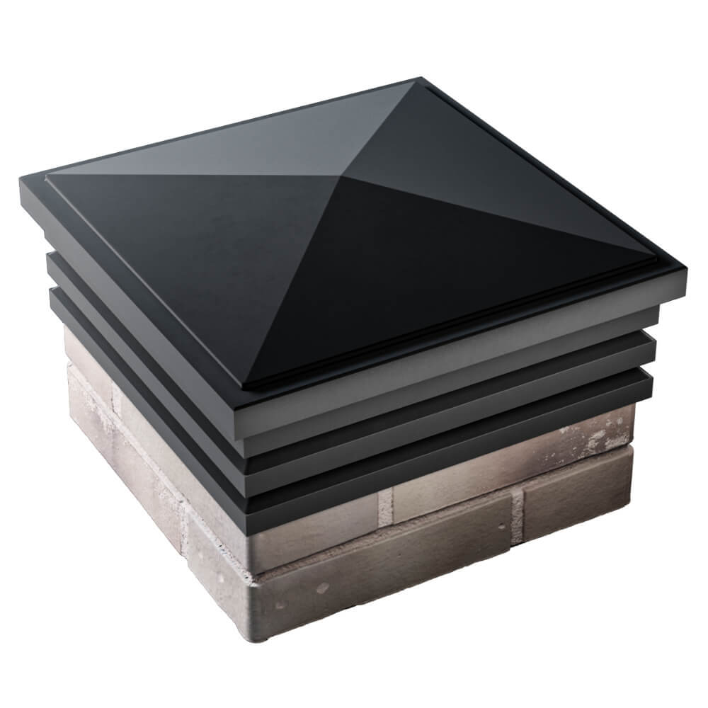 Колпак Zking Бона ХайТек Черный на столб 1.5х1.5 кирпича (385х385мм) в Сыктывкаре фото