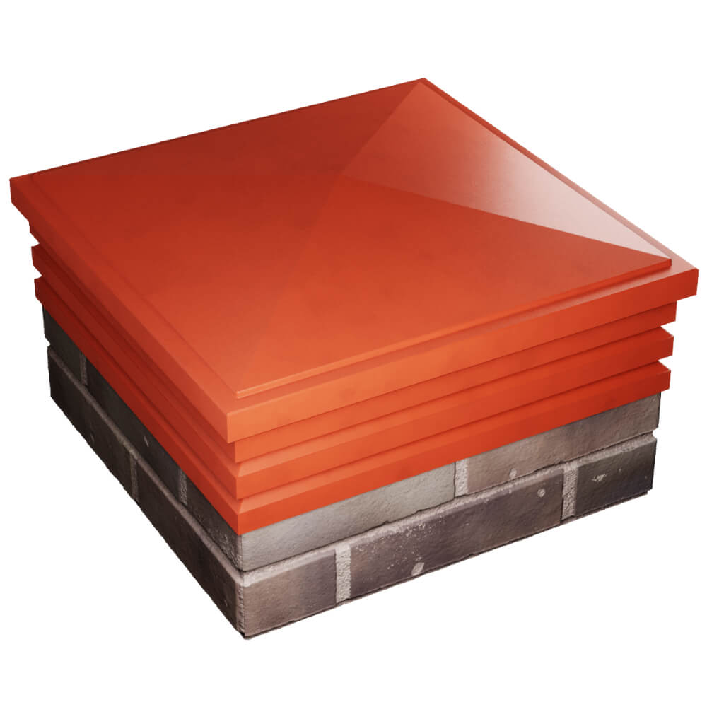 Колпак Zking Бона ХайТек Красный на столб 2х2 кирпича (513х513мм) в Сыктывкаре фото