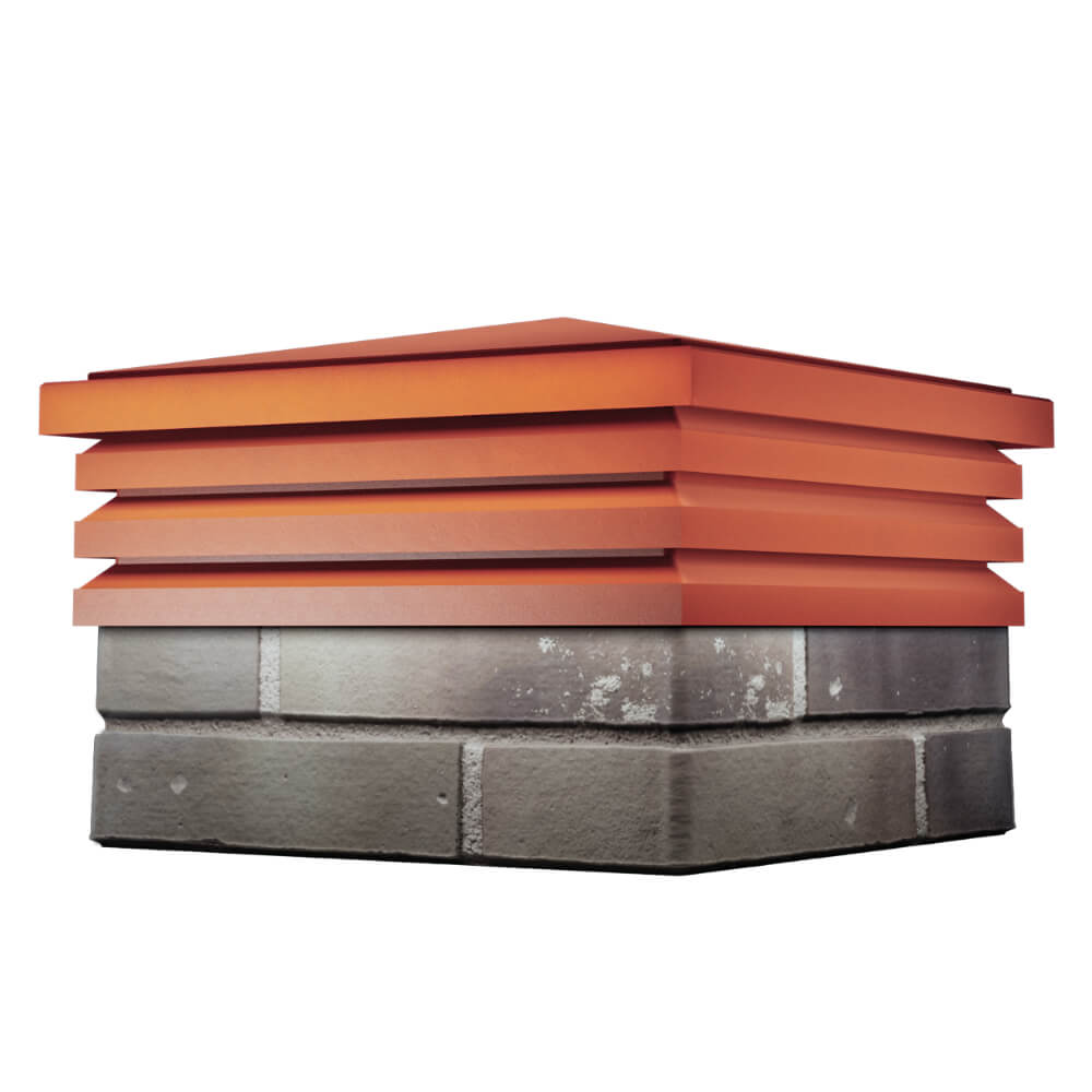 Колпак Zking Бона ХайТек Красный на столб 1.5х1.5 кирпича (385х385мм) в Сыктывкаре фото