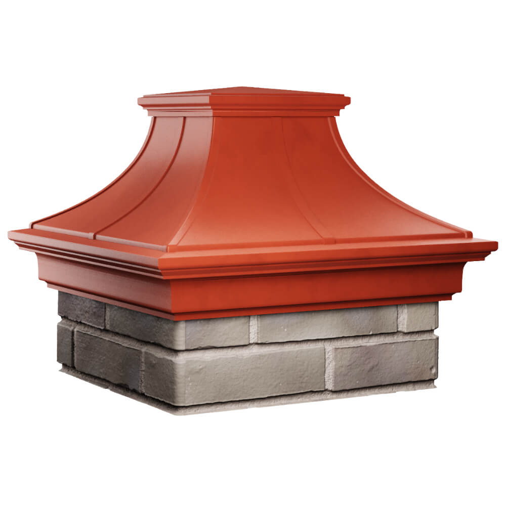 Колпак Zking Монблан Премиум Красный на столб 1.5х1.5 кирпича (385х385мм) в Сыктывкаре фото