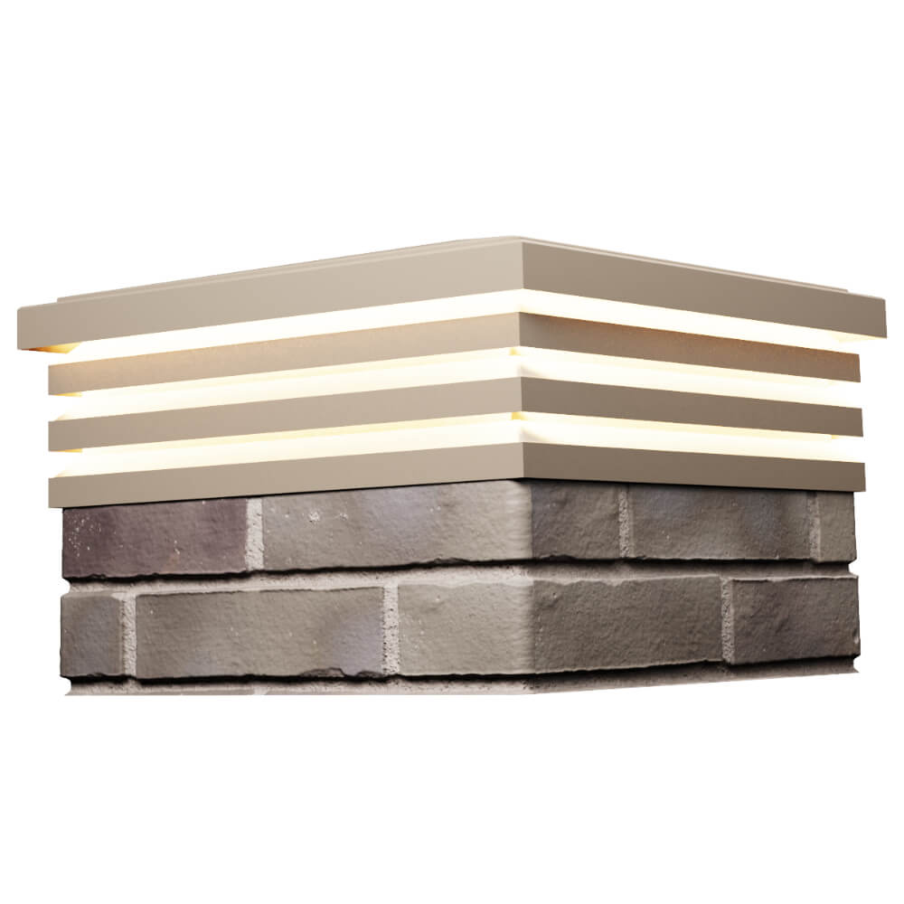 Колпак Zking Бона ХайТек Бежевый на столб 1.5х1.5 кирпича (385х385мм) с подсветкой в Сыктывкаре фото