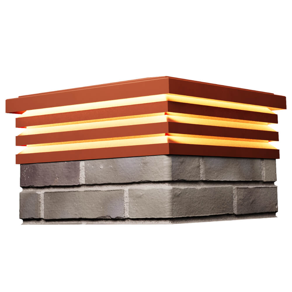 Колпак Zking Бона ХайТек Красный на столб 1.5х1.5 кирпича (385х385мм) с подсветкой в Сыктывкаре фото