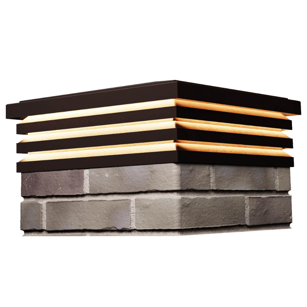 Колпак Zking Бона ХайТек Коричневый на столб 1.5х1.5 кирпича (385х385мм) с подсветкой в Сыктывкаре фото