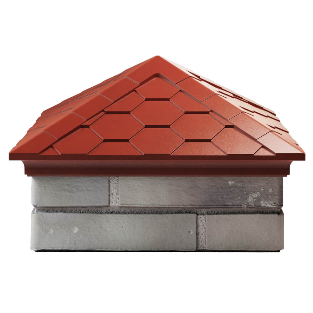 Колпак Zking Эверест Красный на столб 1.5х1.5 кирпича (390х390мм) Сыктывкар фото